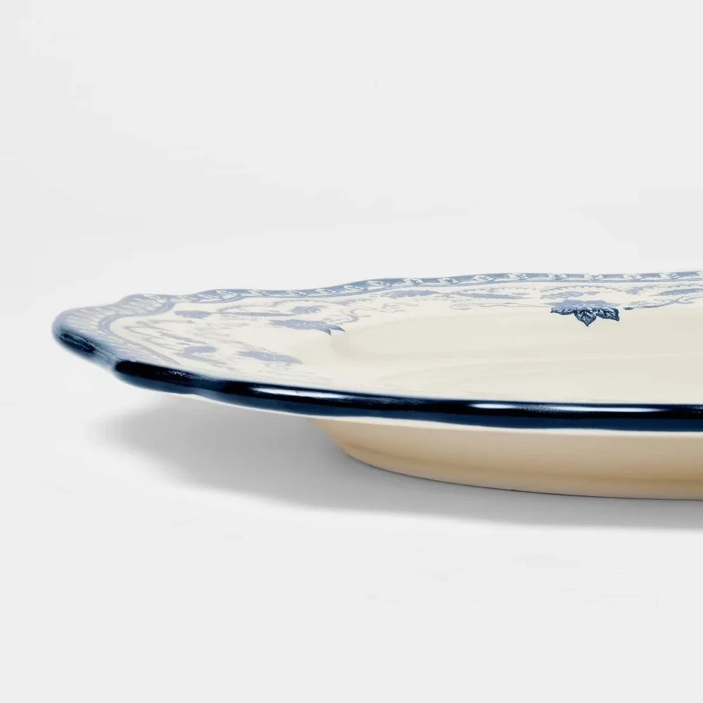 Stoneware Serve‎ Platter Blue Pattern - Threshold Studio McGee Target Christmas